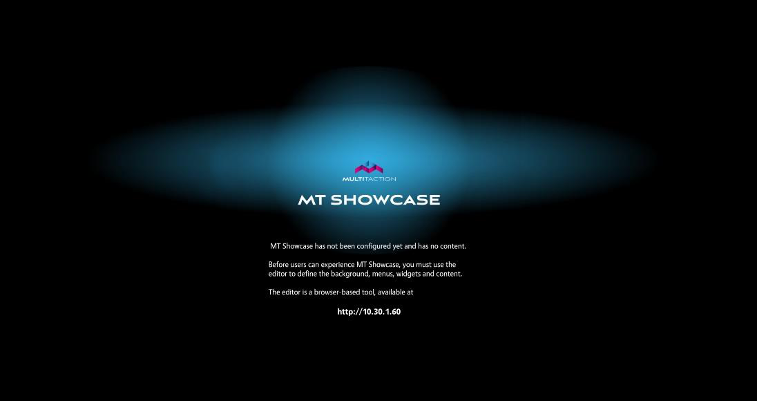 MT Showcase setup advisory screen