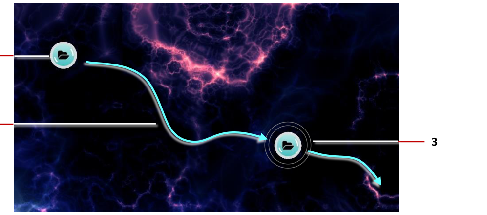 Example teaser floating across the screen