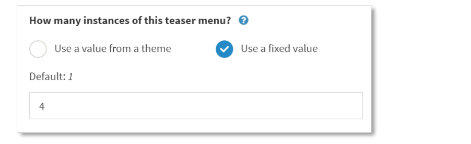 Teaser menu attributes pane showing How many instances attribute