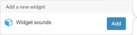Add a new widget pop-up for Widget sounds
