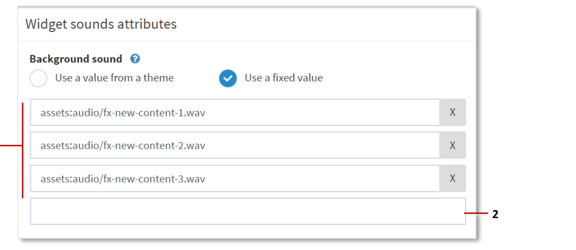 Widget Sounds Background sound attribute with multiple sounds