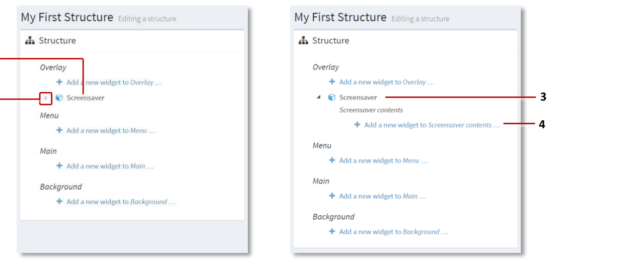 Setting up a screensaver in the Editing a Structure screen