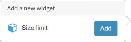 Add a new widget pop-up for Size limit