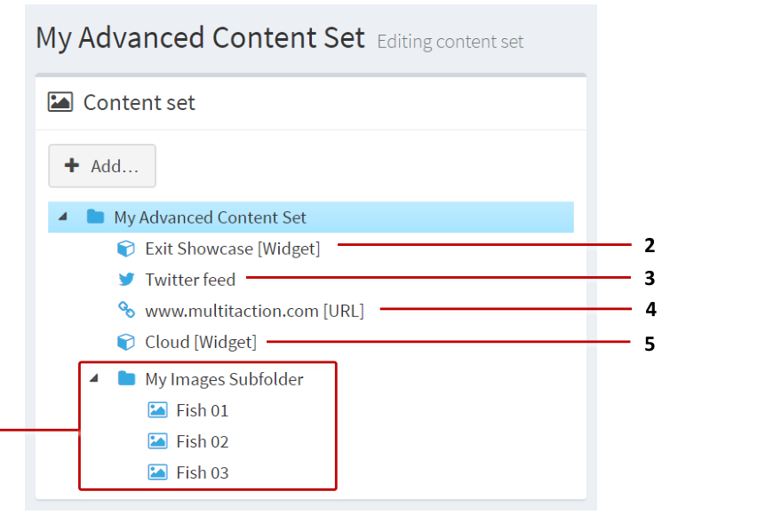 Example advanced content set with subfolder