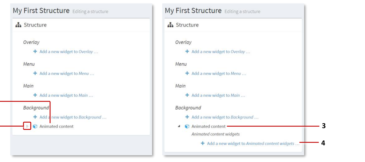 Setting up animated content in the Editing a Structure screen