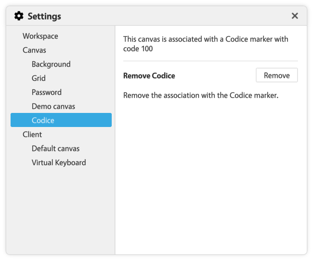 Unregister canvas card dialog.